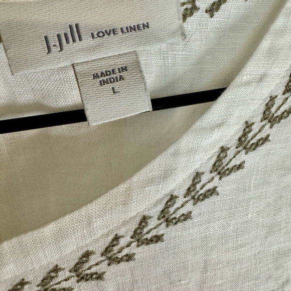 H. Jill Embroidered Linen Tunic Top - Picture 3 of 7